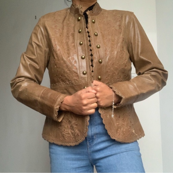 Vintage Tan leather jacket - Picture 7 of 8